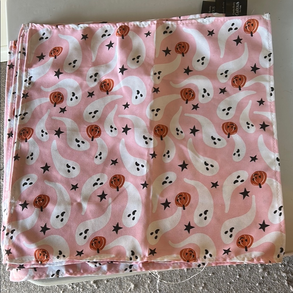 Pink Ghost and Pumpkin Napkins/placemats